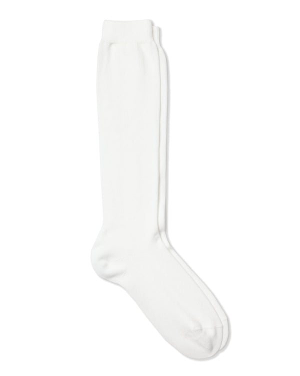 Kid's White Prim Knit Knee-High Socks