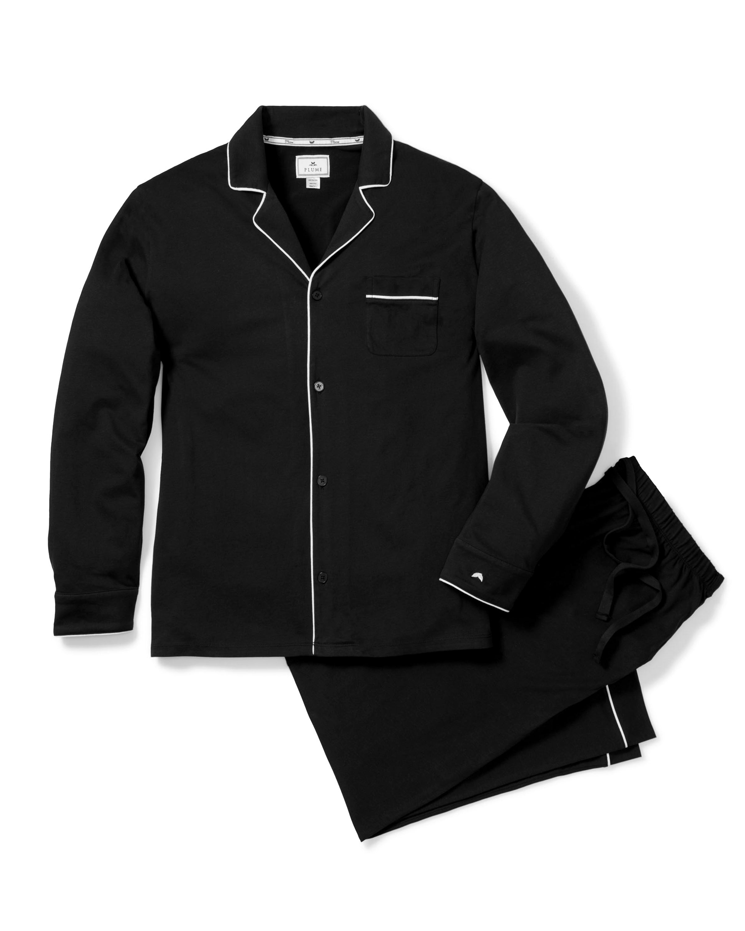 Men's Pima Pajama Set in Navy in Black#Color_Black