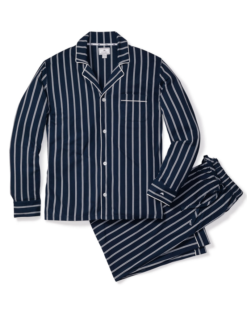 Classic Stripe Men's Pajamas - Charcoal in Men's Cotton Pajamas