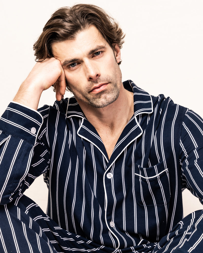 Men's Grant Pinstripe Luxe Pima Cotton Pajama Set
