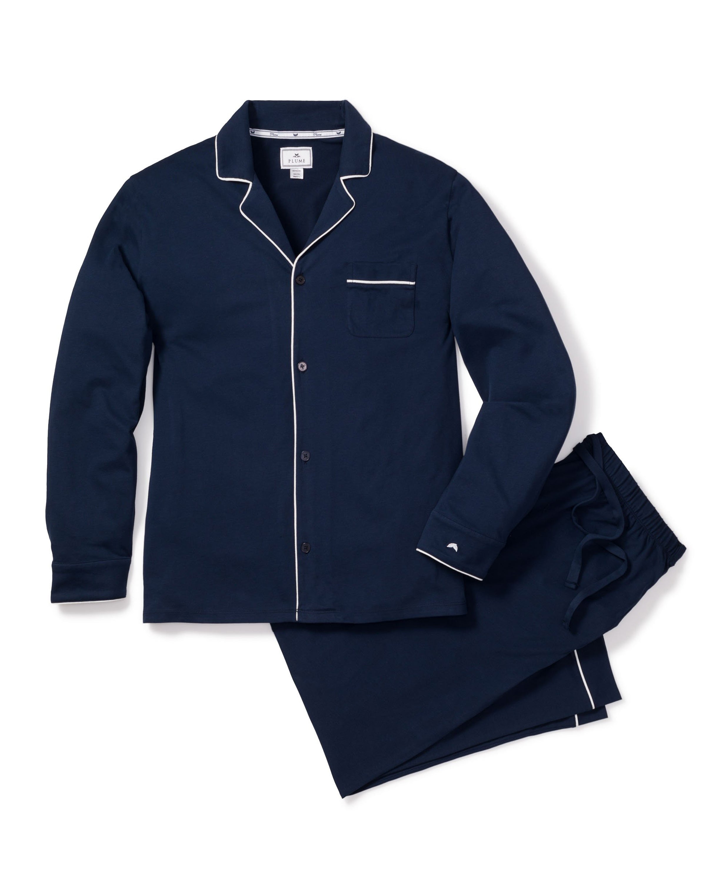 Men's Pima Pajama Set in Navy in Navy#Color_Navy