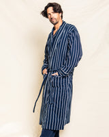 Men's Grant Pinstripe Luxe Pima Cotton Robe