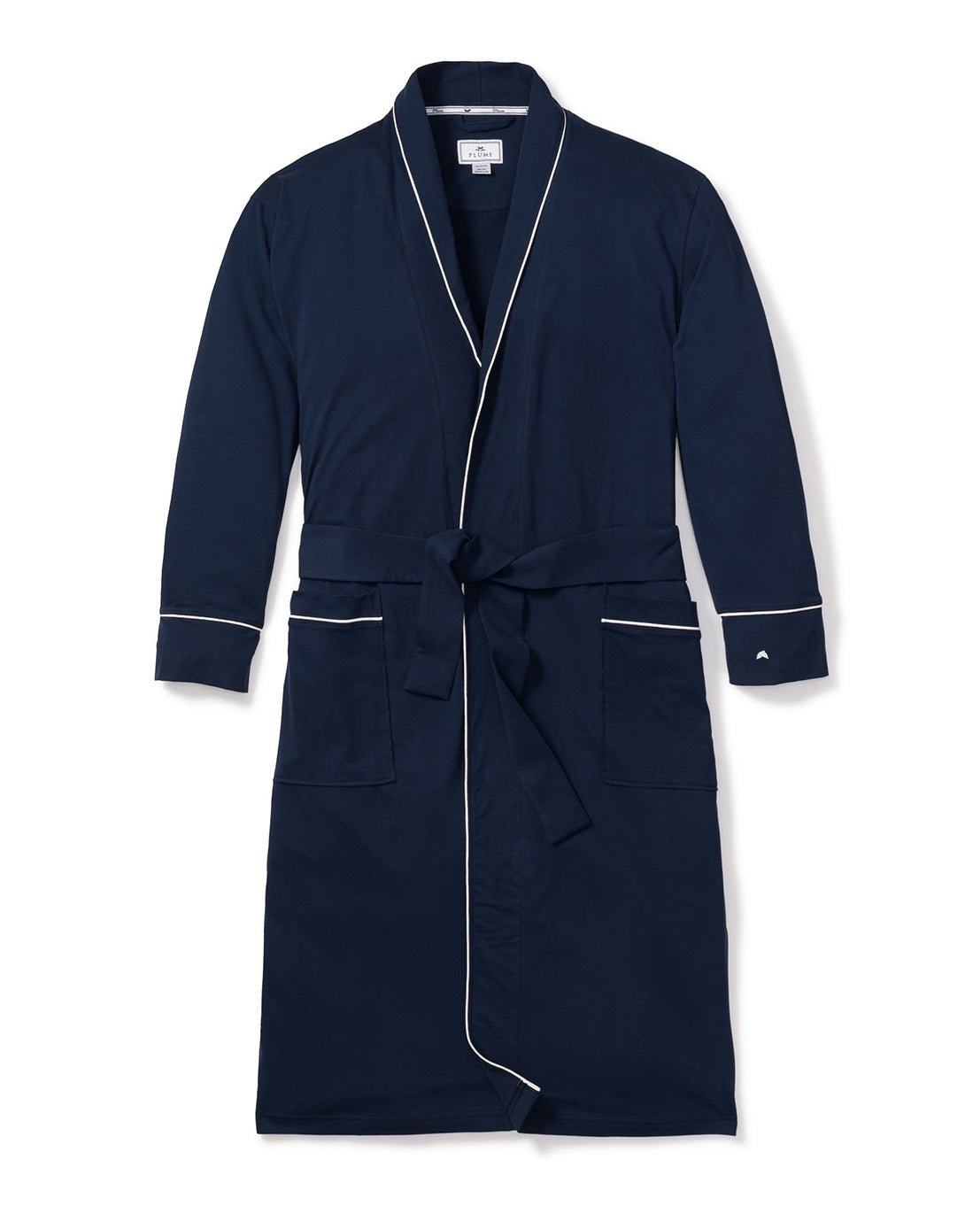 Men's Pima Robe in Navy in Navy#Color_Navy