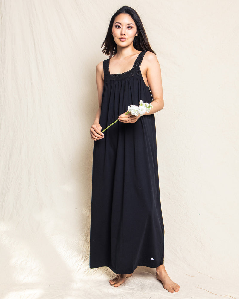 Luxe Pima Cotton Black Camille Nightgown