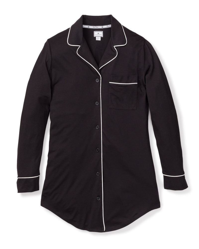 Luxe Pima Cotton Black Nightshirt