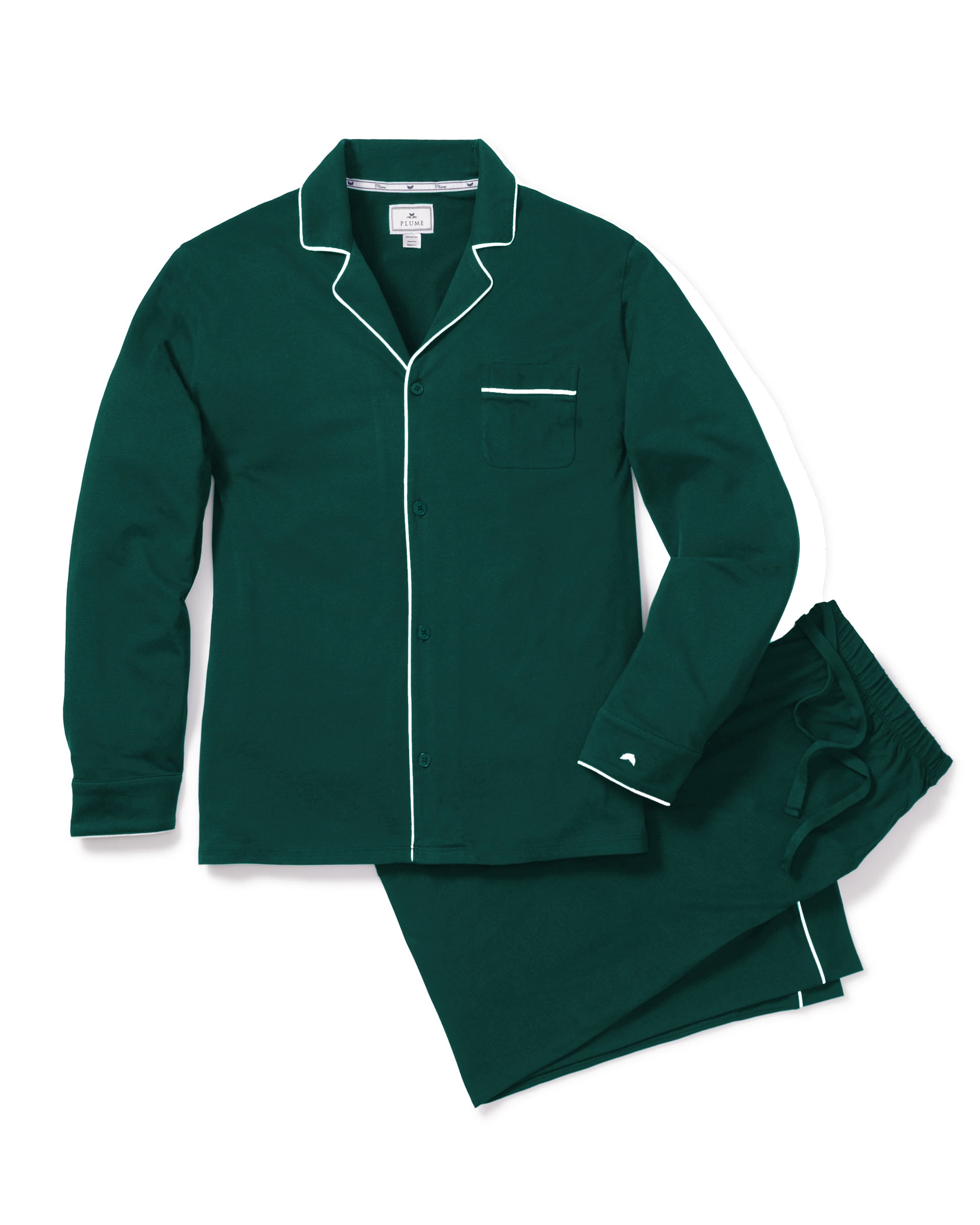 Men's Pima Pajama Set in Navy in Evergreen#Color_Evergreen