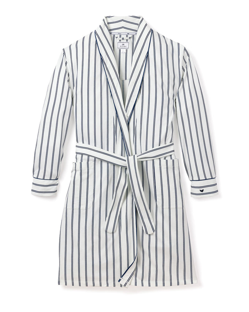 Luxe Pima Cotton Navy Stripe Robe