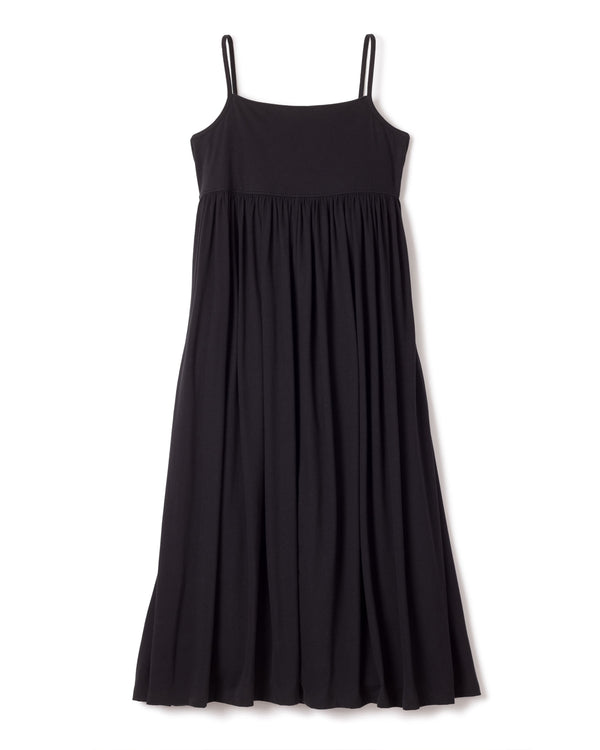 Luxe Pima Cotton Black Serene Lounge Dress