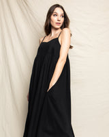 Women's Pima Serene Lounge Dress in Black