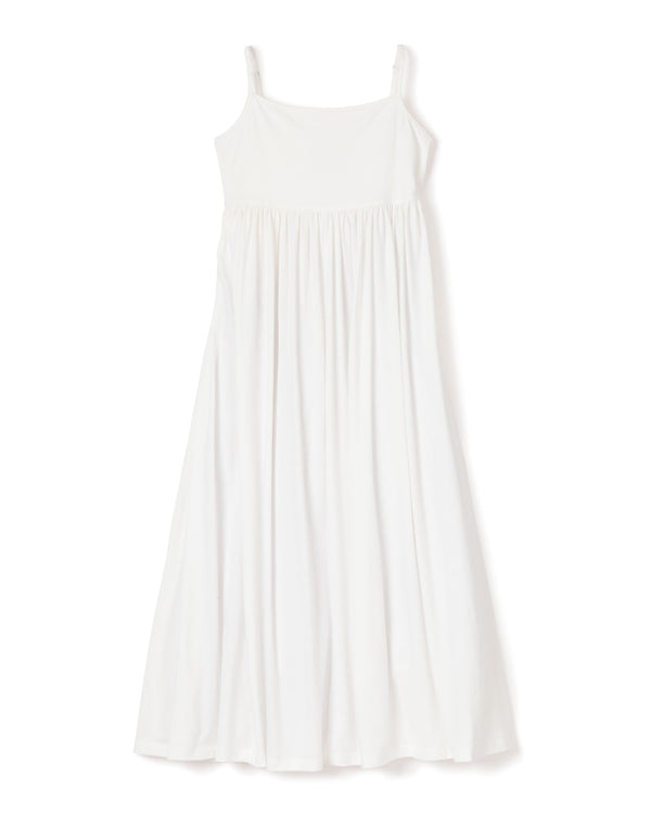 Luxe Pima Cotton White Serene Lounge Dress
