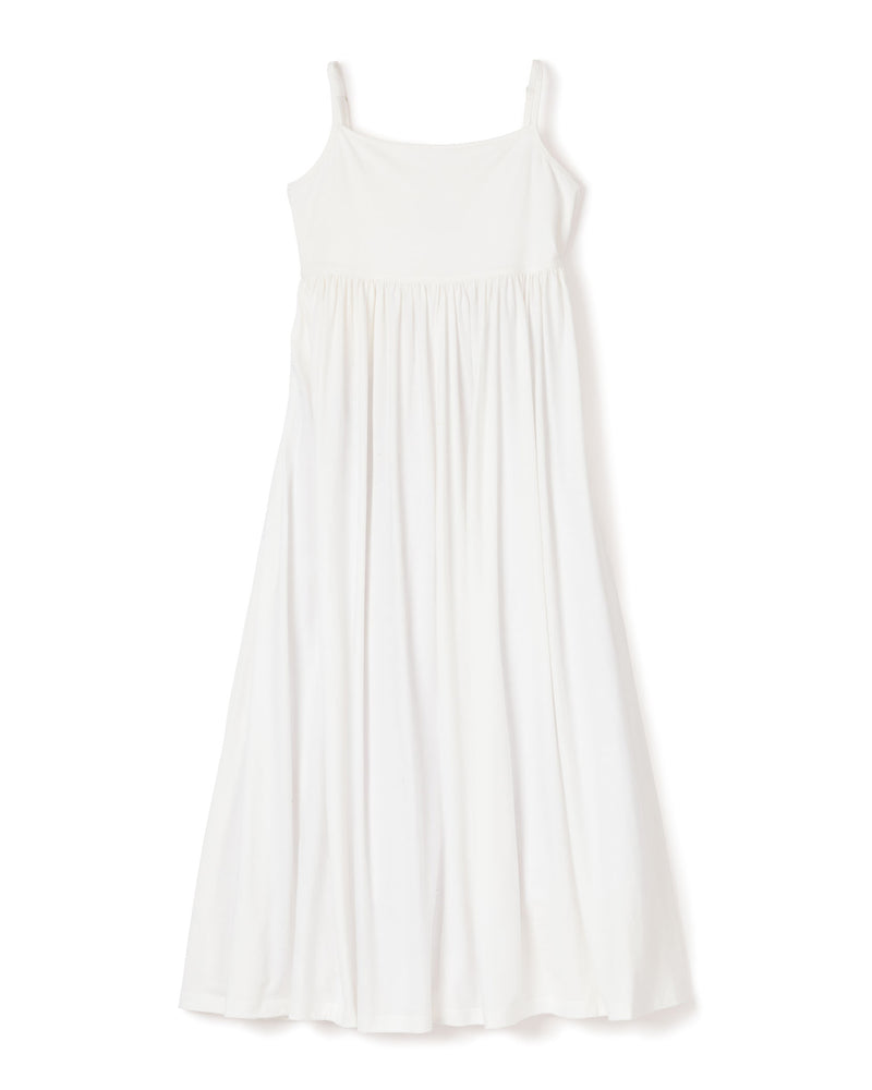 Luxe Pima Cotton White Serene Lounge Dress