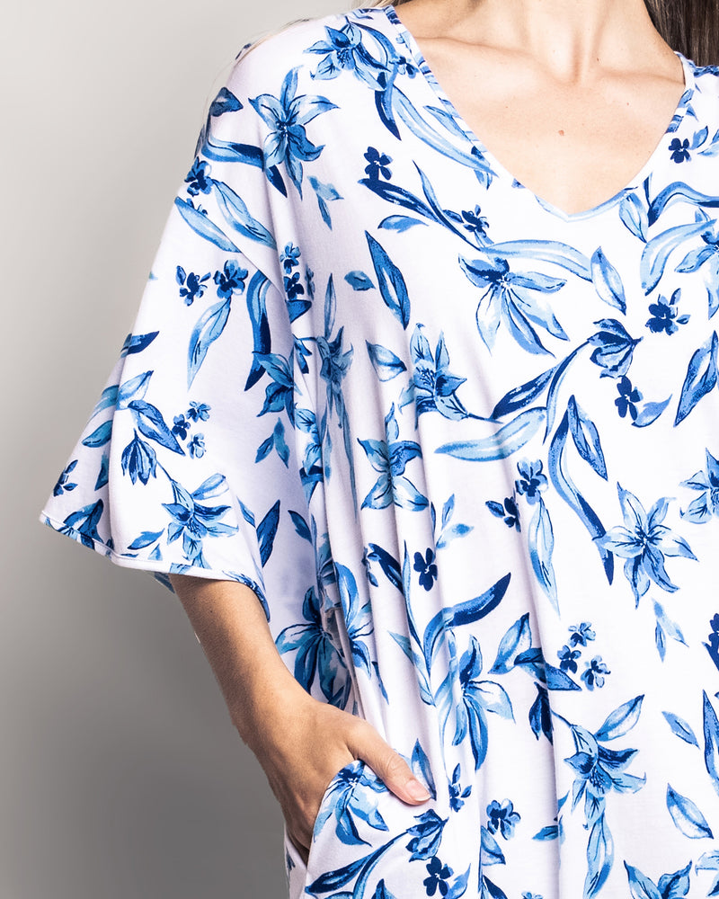 Luxe Pima Cotton Songs of Santorini Caftan