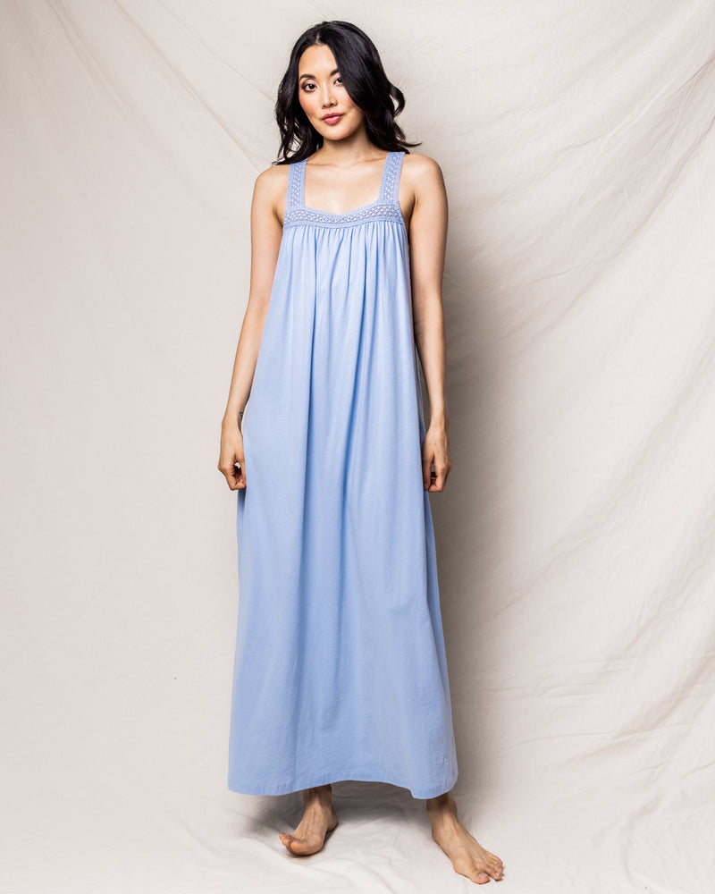 Luxe Pima Cotton Periwinkle Camille Nightgown