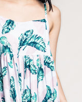 Luxe Pima Cotton St. Tropez Palms Serene Lounge Dress