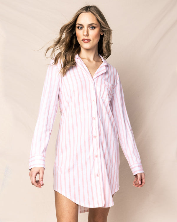 Luxe Pima Cotton Pink Stripe Nightshirt