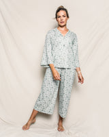 Luxe Pima Sussex Evergreen Wide Leg Pajama Set