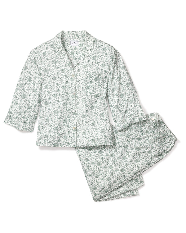 Luxe Pima Sussex Evergreen Wide Leg Pajama Set
