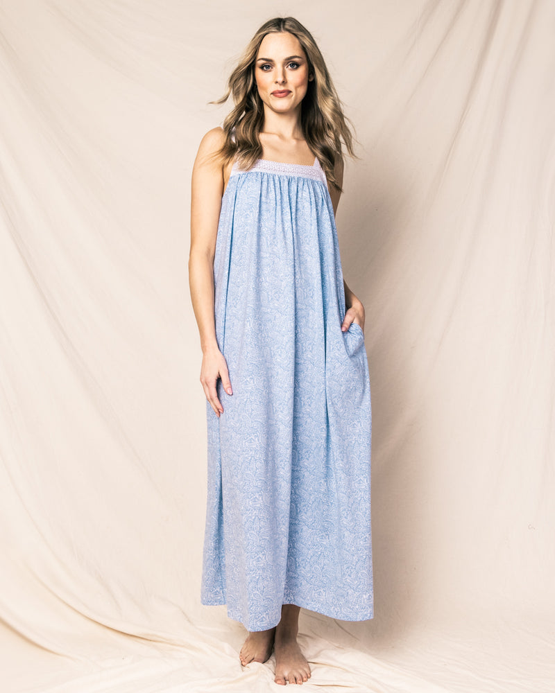 Women s Pima Camille Nightgown in Periwinkle Paisley