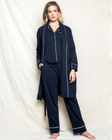 Luxe Pima Cotton Navy Robe