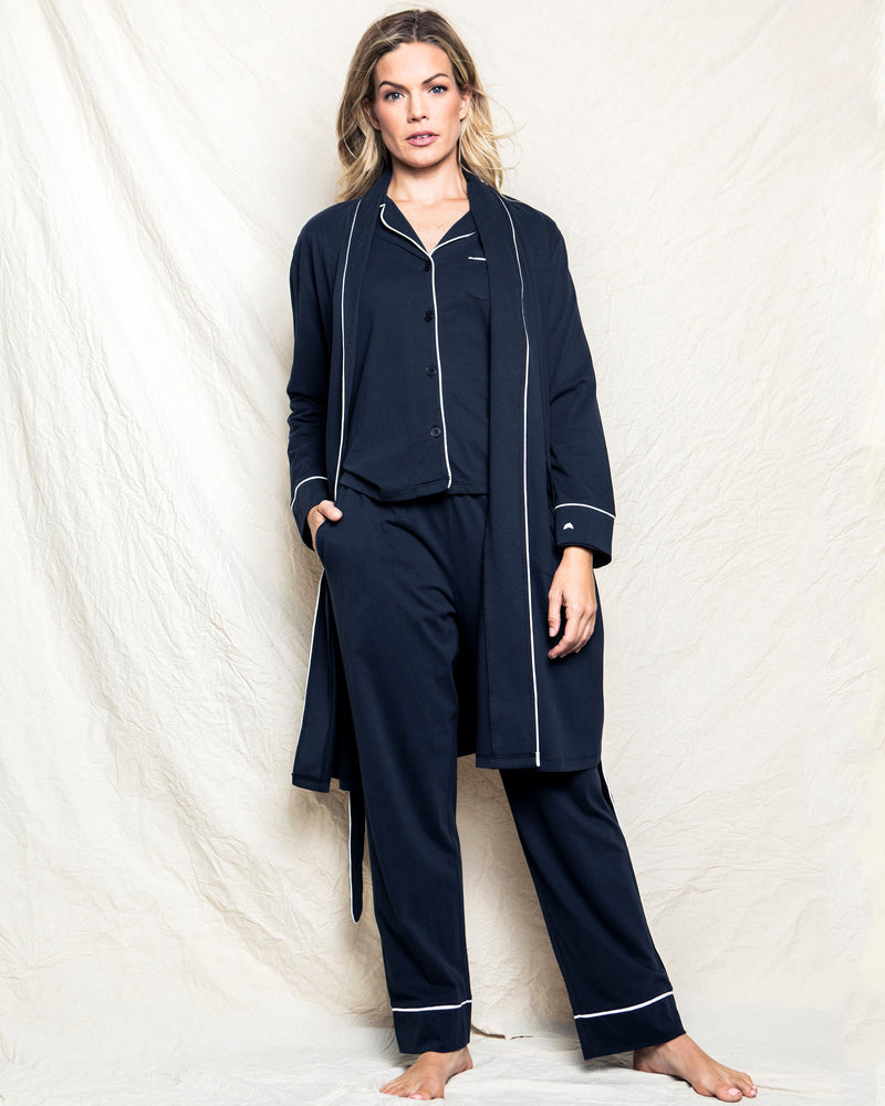 Luxe Pima Cotton Navy Robe