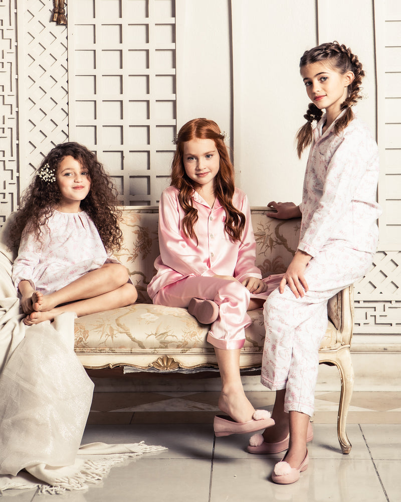 100% Mulberry Pink Silk Luxe Kids Pajama