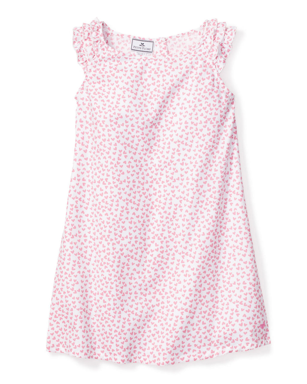 Girl's Twill Amelie Nightgown in Sweethearts – Petite Plume