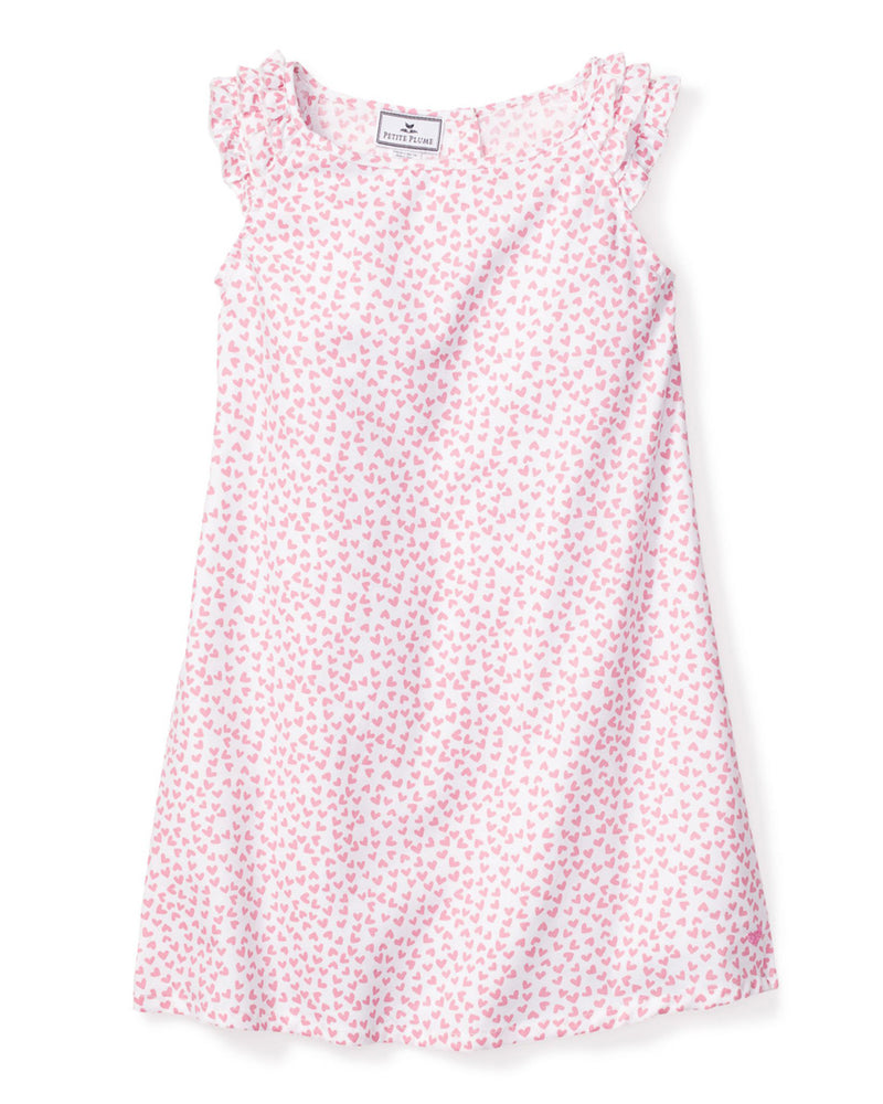 Girl's Twill Amelie Nightgown in Sweethearts