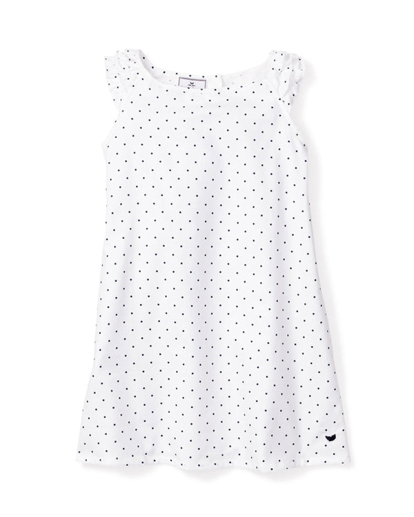 Girl's Twill Amelie Nightgown in Pin Dots