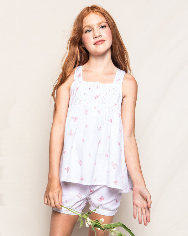 Girl's Twill Charlotte Short Set in Butterflies