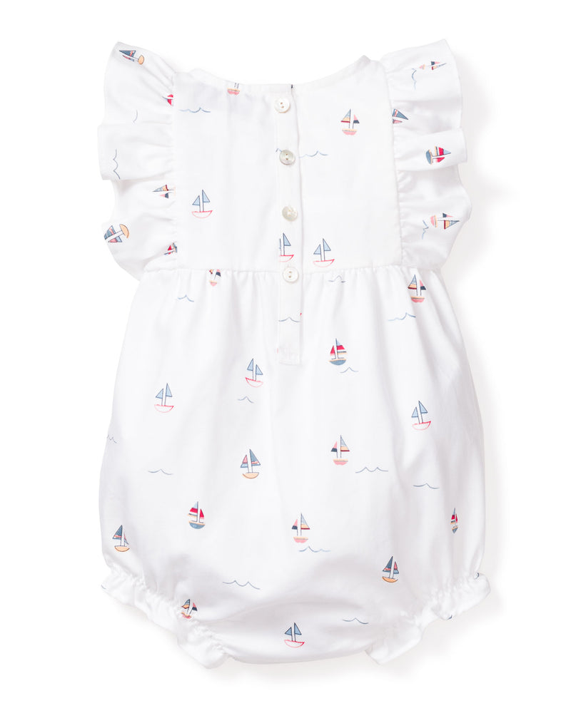 Baby's Twill Ruffled Romper in Bateau