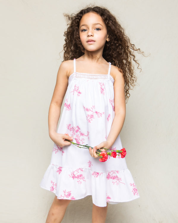 Girl's Twill Lily Nightgown in English Rose Floral