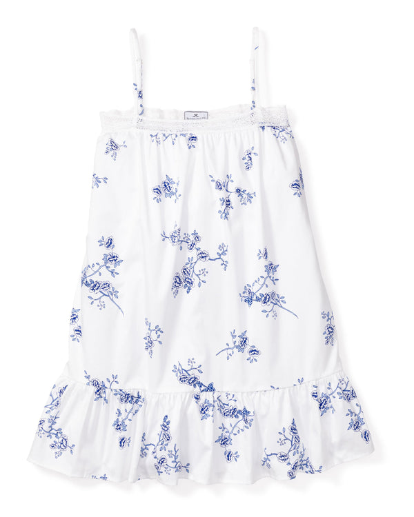 Girl's Twill Lily Nightgown in Indigo Floral