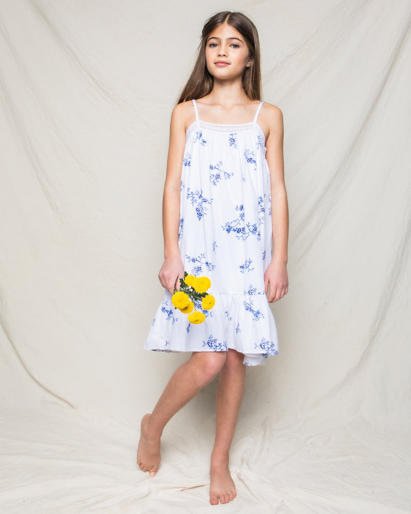 Children's Indigo Floral Lily Nightgown