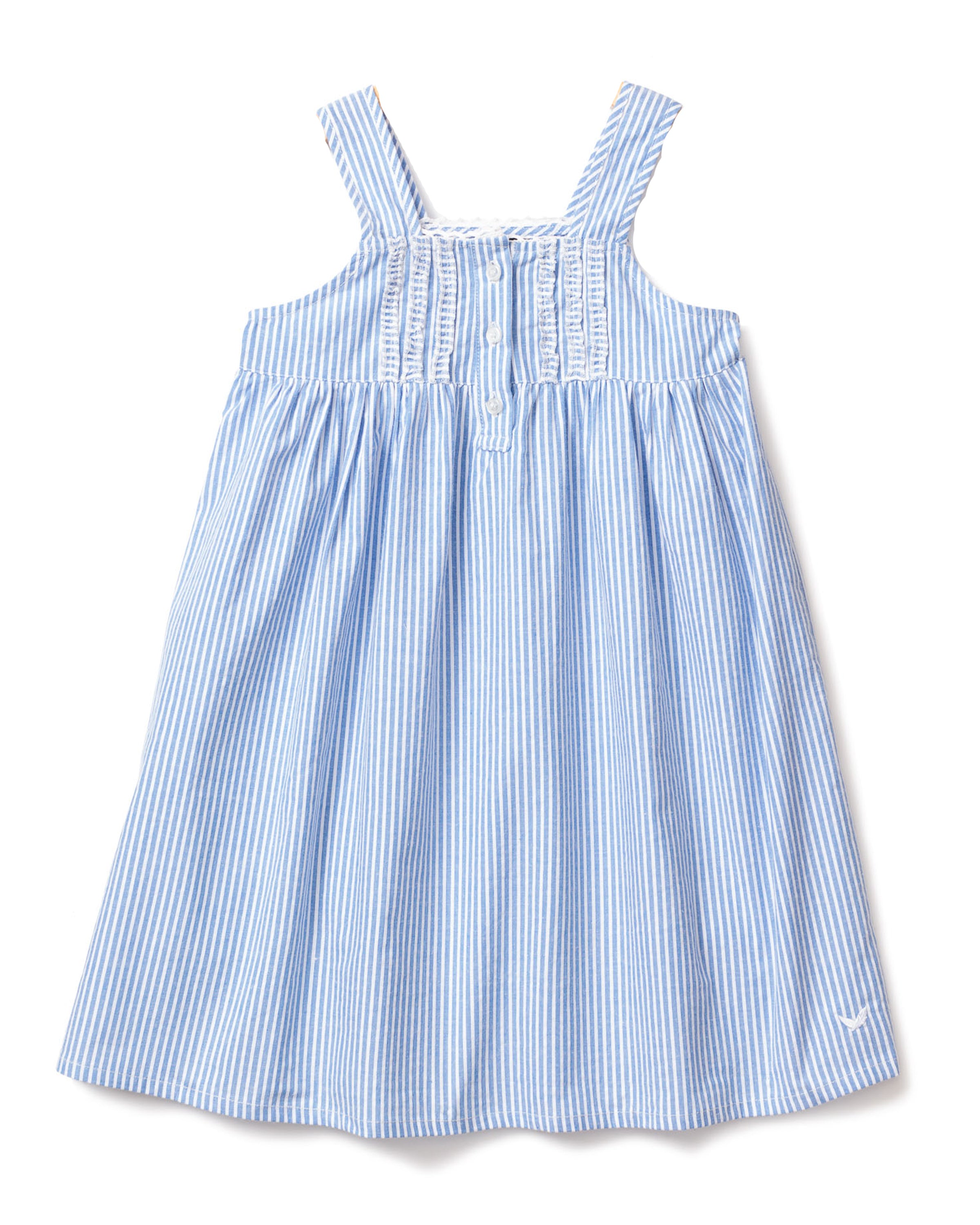 Petite Plume Girl's Twill Charlotte Nightgown in French Blue Heritage Stripe 3 Years Petite Plume Girl's Twill Charlotte Nightgown in French Blue Heritage Stripe 3 Years