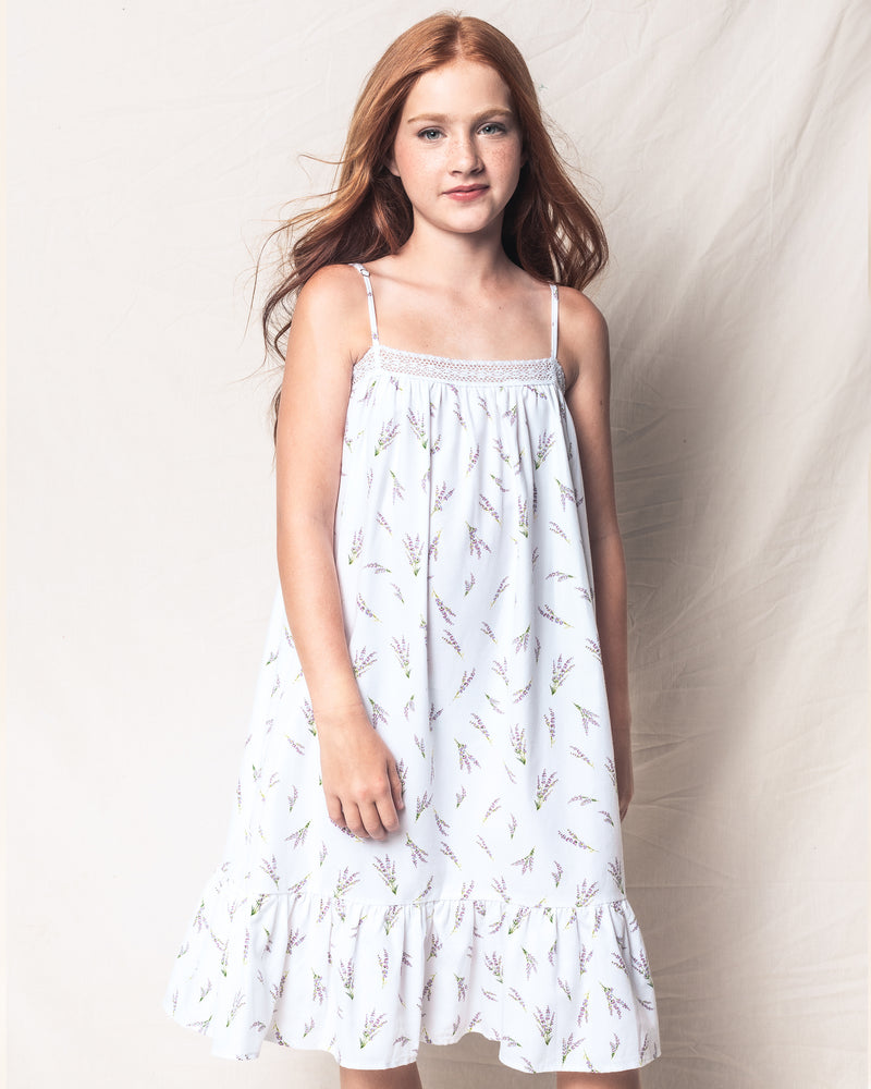 Girl's Twill Lily Nightgown in Fields of Provence