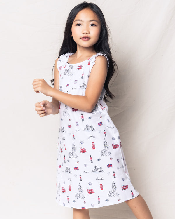Girl's Twill Amelie Nightgown in London Is Calling