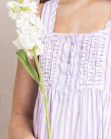 Children's Lavender French Ticking Charlotte Nightgown