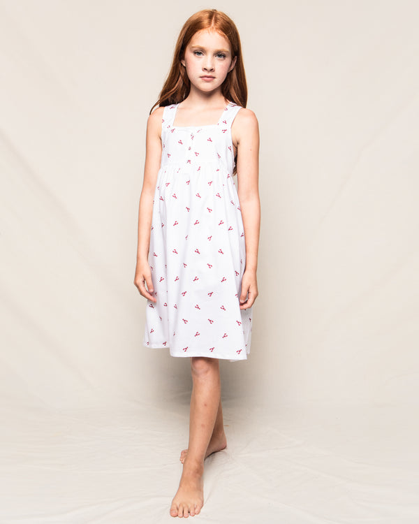 Girl's Twill Charlotte Nightgown in Brixham Lobsters