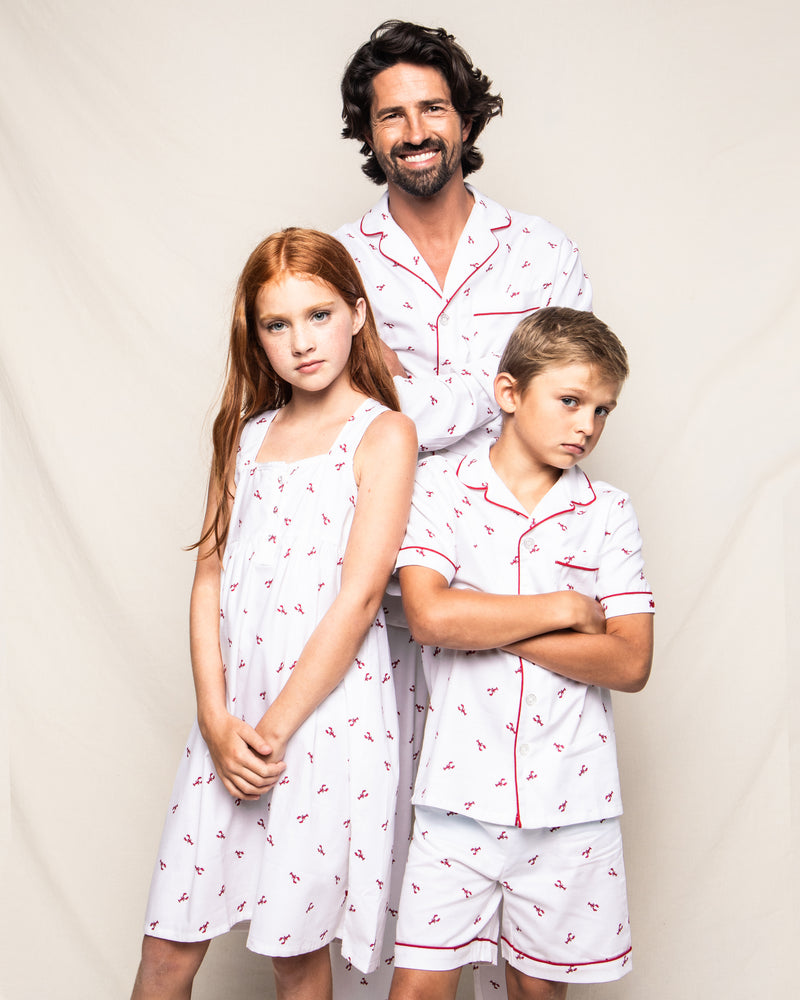 Kid's Twill Pajama Set in Brixham Lobsters