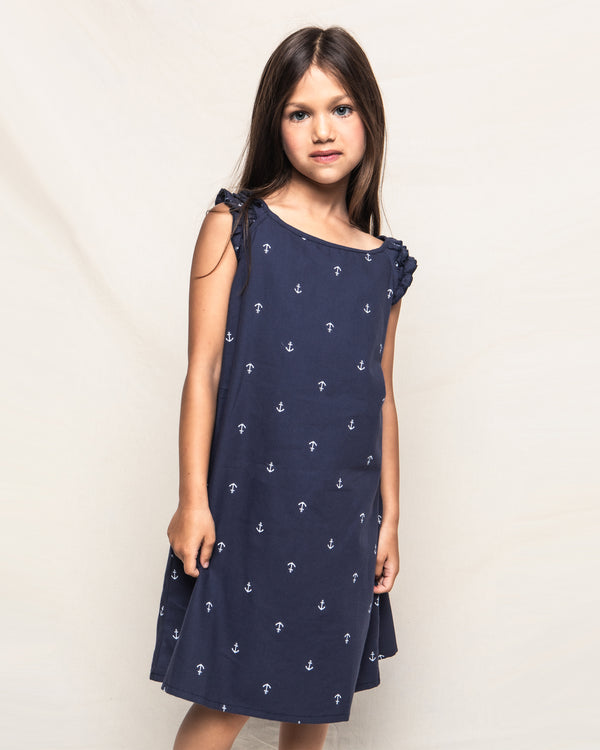Girl's Amelie Nightgown in Portsmouth Anchors