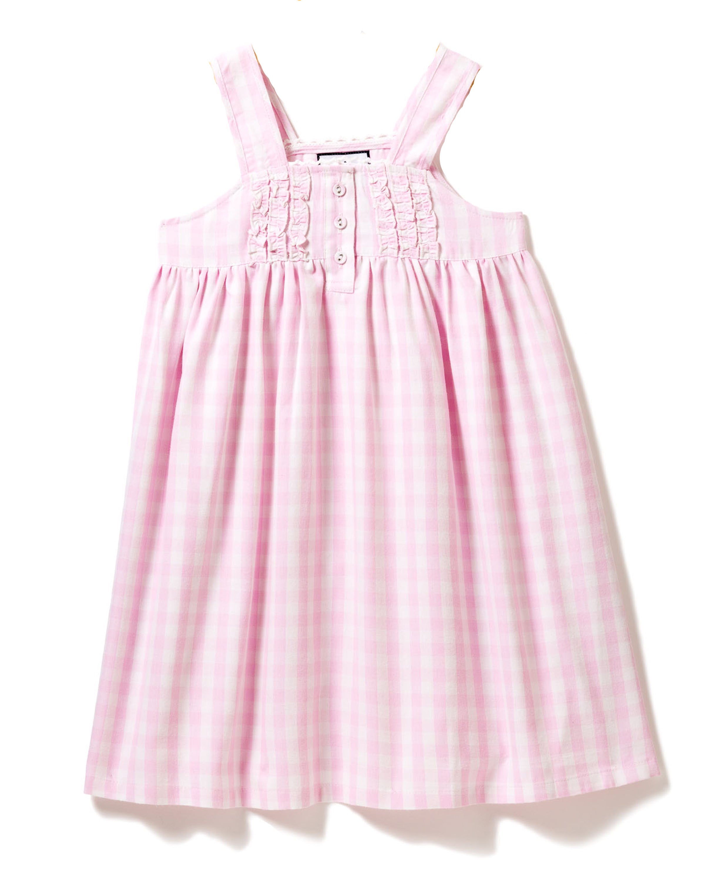 Girl's Pink Gingham Charlotte Cotton Nightgown | Petite Plume