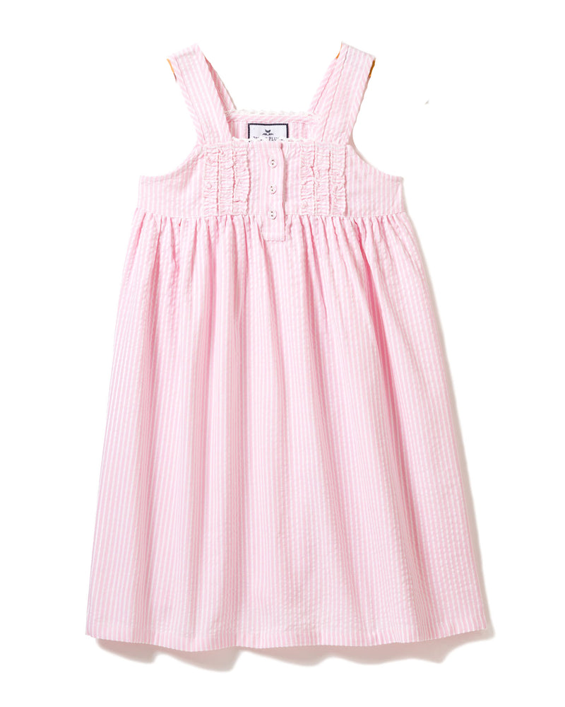 Children's Pink Seersucker Charlotte Nightgown