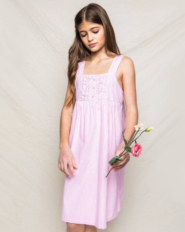 Children's Pink Seersucker Charlotte Nightgown