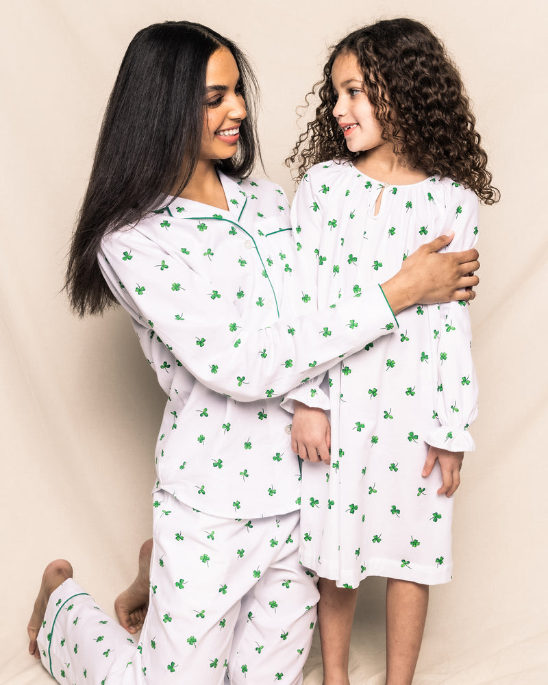 Women's Twill Pajama Set in Shamrocks