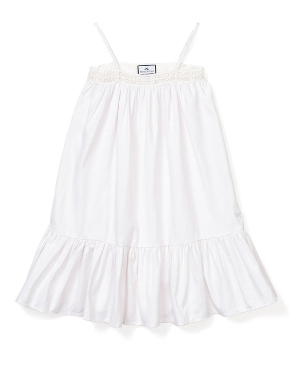 Girl's Twill Lily Nightgown in White