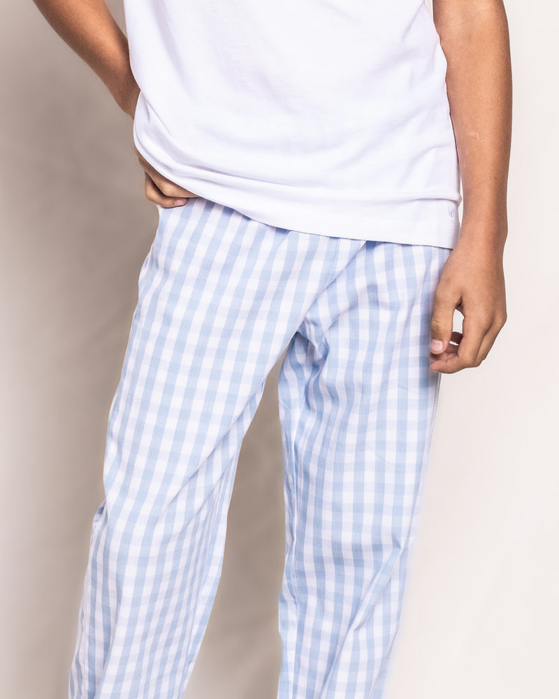 Children's Light Blue Gingham Pajama Pants