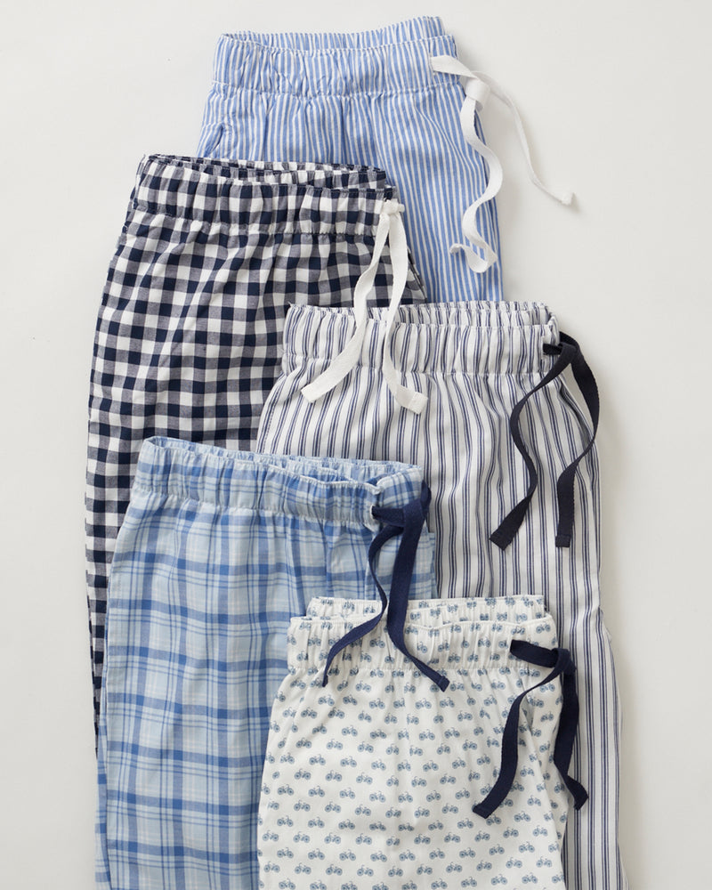 Men's Twill Pajama Pants in French Blue Seersucker