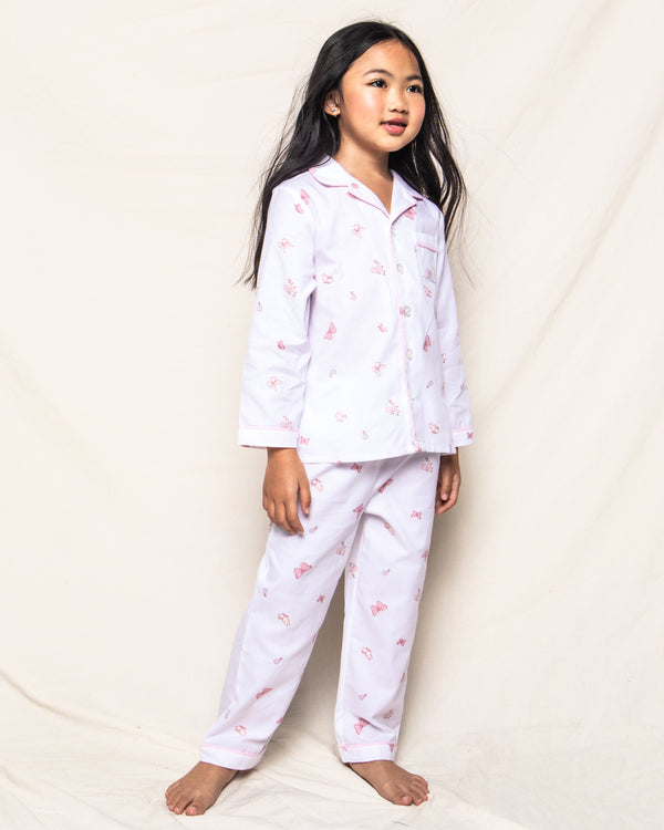Kid's Twill Pajama Set in Butterflies