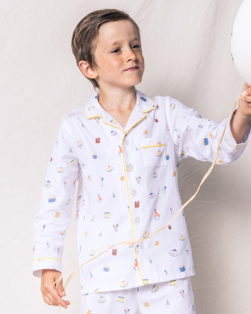 Kid's Twill Pajama Set in Birthday Wishes – Petite Plume
