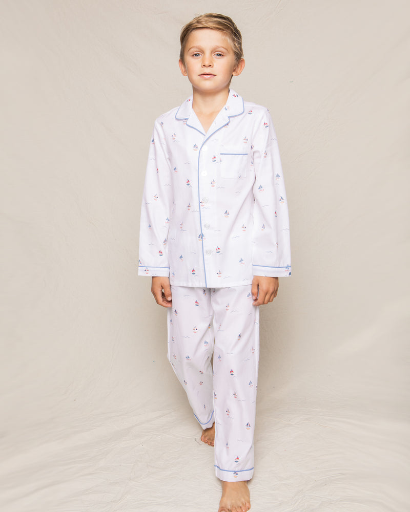 Kid's Twill Pajama Set in Bateau